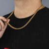 18K Gold Finish Franco Box Chain – Durable 5mm Link Necklace for Stylish Elegance