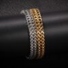 Gold 10mm Double Row Franco Chain Bracelet for Stylish Elegance