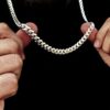 Premium 8mm White Gold Plated 316L Stainless Steel Cuban Link Chain