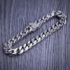 10mm 18K White Gold Miami Cuban Link Bracelet with Moissanite Accents