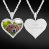 Custom Iced Out Heart Photo Necklace with Moissanite Pendant – Personalized Jewelry Gift