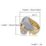 Vintage Skull Moissanite Men’s Ring – Unique Gothic Design