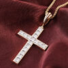 Brilliant Cross Moissanite Square Pendant Necklace – Luxurious Jewelry Gift