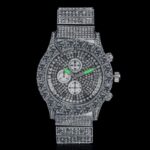 Luxurious White Gold Iced Round Cut Men’s Watch – Luminous Elegance