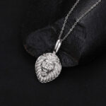 S925 Moissanite Lion Head Necklace | Elegant Sterling Silver Jewelry