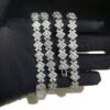 Stunning 10mm Moissanite Cloister Link Chain Necklace in White Gold