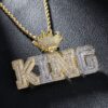 Iced Baguette Cut KING Crown Pendant Necklace – Luxury Bling Jewelry