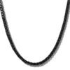 Elegant Black Gold Tennis Chain with 4mm/5mm Black Moissanite Stones