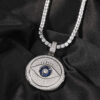 Chilled Custom Eye of Horus Round Pendant Necklace with Moissanite Photo