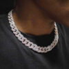 15mm Moissanite Bi Diamond Cuban Link Chain for Men – Stylish & Durable