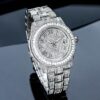 Iced White Gold Men’s Watch with Baguette Cut Roman Numerals