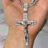 Stunning Ice Cross Jesus Pendant with Zircon & Moissanite – Premium Jewelry