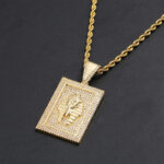 Stunning Moissanite Square Tutankhamun Pendant Necklace – Elegant Jewelry for Every Occasion