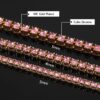 Elegant Gold Pink Tennis Chain – Available in 3mm, 4mm, & 5mm s