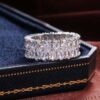 Stunning Iced Double-Row Pear-Shaped Cut Engagement Ring for Elegant Style