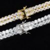 Stunning 10mm Moissanite Double Row Tennis Bracelet in 18K White Gold