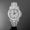 Luxury 18K White Gold Finish Iced Diamond Watch for Men & Women