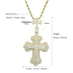 Elegant Iced Princess Cut Moissanite Pendant with Double Cross Design – FREE Chain Included