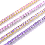 Elegant 4mm Moissanite Pink Tennis Chain in S925 Sterling Silver