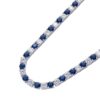 5mm Moissanite White & Blue Tennis Chain Necklace in White Gold – Stunning Iced Design