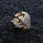 Vintage Skull Moissanite Men’s Ring – Unique Gothic Design