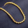 18K Gold Finish 6mm Rope Chain Necklace for Men & Women – Durable & Stylish