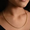 Stylish 3mm 18K Gold Finish Rope Chain Necklace for Women – Elegant Jewelry Accessory