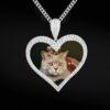 Custom Iced Out Heart Photo Necklace with Moissanite Pendant – Personalized Jewelry Gift