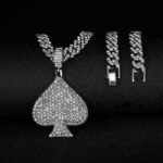 Stunning Moissanite Diamond Spade Pendant Necklace – Elegant Jewelry Gift