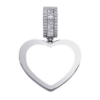 Personalized Heart Photo Locket Pendant with Moissanite in White Gold