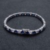 5mm White & Blue Moissanite Tennis Bracelet in White Gold – Iced Design