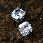 Brilliant White Gold Radiant Cut Moissanite Stud Earrings for Timeless Elegance