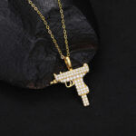 S925 Sterling Silver Moissanite Uzi Charge Pendant Necklace for Men