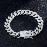 Luxury Iced Roman Numerals White Gold Watch & 12mm Moissanite Cuban Bracelet Set