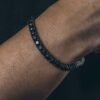 Stunning 5mm Black Moissanite Tennis Bracelet in Elegant Black Gold