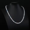 Stunning 5mm Blue Moissanite Tennis Chain Necklace in White Gold