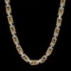 8mm Gold & Silver Titanium Steel Byzantine Chain Necklace – Durable & Stylish