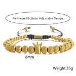 Royal King Crown Beads Adjustable Bracelet – Stylish Fashion Accessory