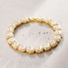 Stunning 10mm Gold Moissanite Cluster Tennis Bracelet – Perfect Gift!