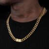 10mm Gold Lion Buckle Cuban Chain Necklace – Stylish Hip Hop Jewelry