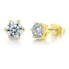 Stunning 6-Prong Round Cut Moissanite Stud Earrings for Elegant Style