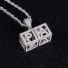 Personalized Moissanite Pendant with Custom Baby Block Hollow Letters