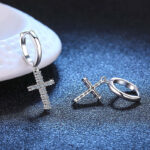 Stunning S925 Moissanite Cross Earrings | Sparkling Silver Jewelry