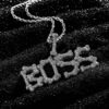 Custom Moissanite Pendant: Ice Out Bones Stitching Letter Design