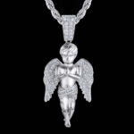 Luxury Iced Out Men’s Angel Moissanite Pendant Necklace in 14K Gold/White Gold Bio: Elevate your style with this stunning iced out men’s angel pendant necklace, featuring high-quality moissanite stones set in genuine 14K gold or white gold. Perfect for any occasion!