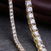 14K Gold Moissanite Tennis Chain Set – 5mm & 3mm Sparkling Jewelry