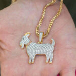 S925 Sterling Silver Moissanite Sheep Pendant Necklace – Unique Farm Animal Jewelry