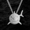 “Iced Out Baby Shark Moissanite Pendant for Men – Glistening Jewelry for Trendsetters”