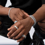 Stunning Moissanite Cuban Bracelet & Double Layered Ring Set for Elegant Style