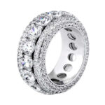 Luxurious Iced Out Moissanite Men’s Ring | White Gold Elegance